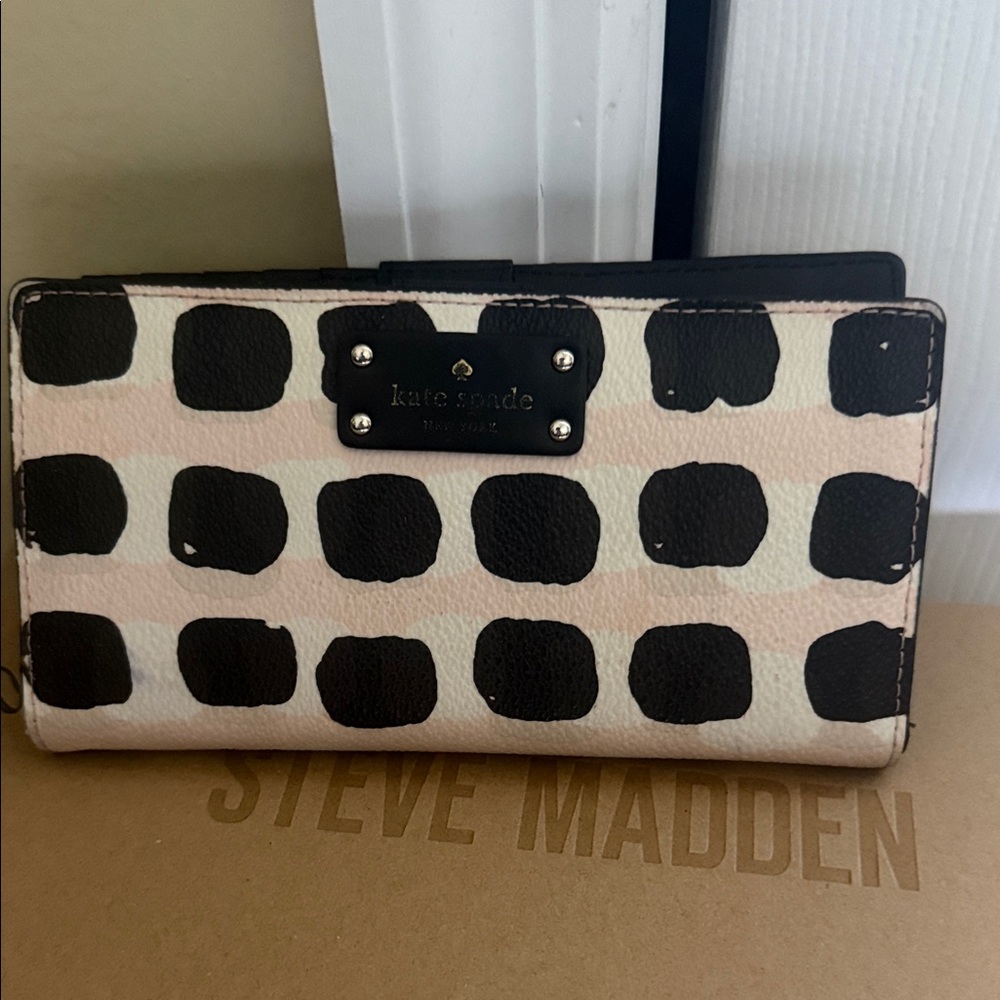 Kate Spade Black and Cream Polka Dot Wallet